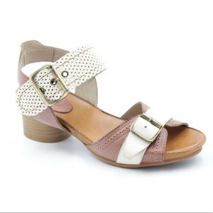 Casta Estia Two Tone Double Strap Sandal Heel